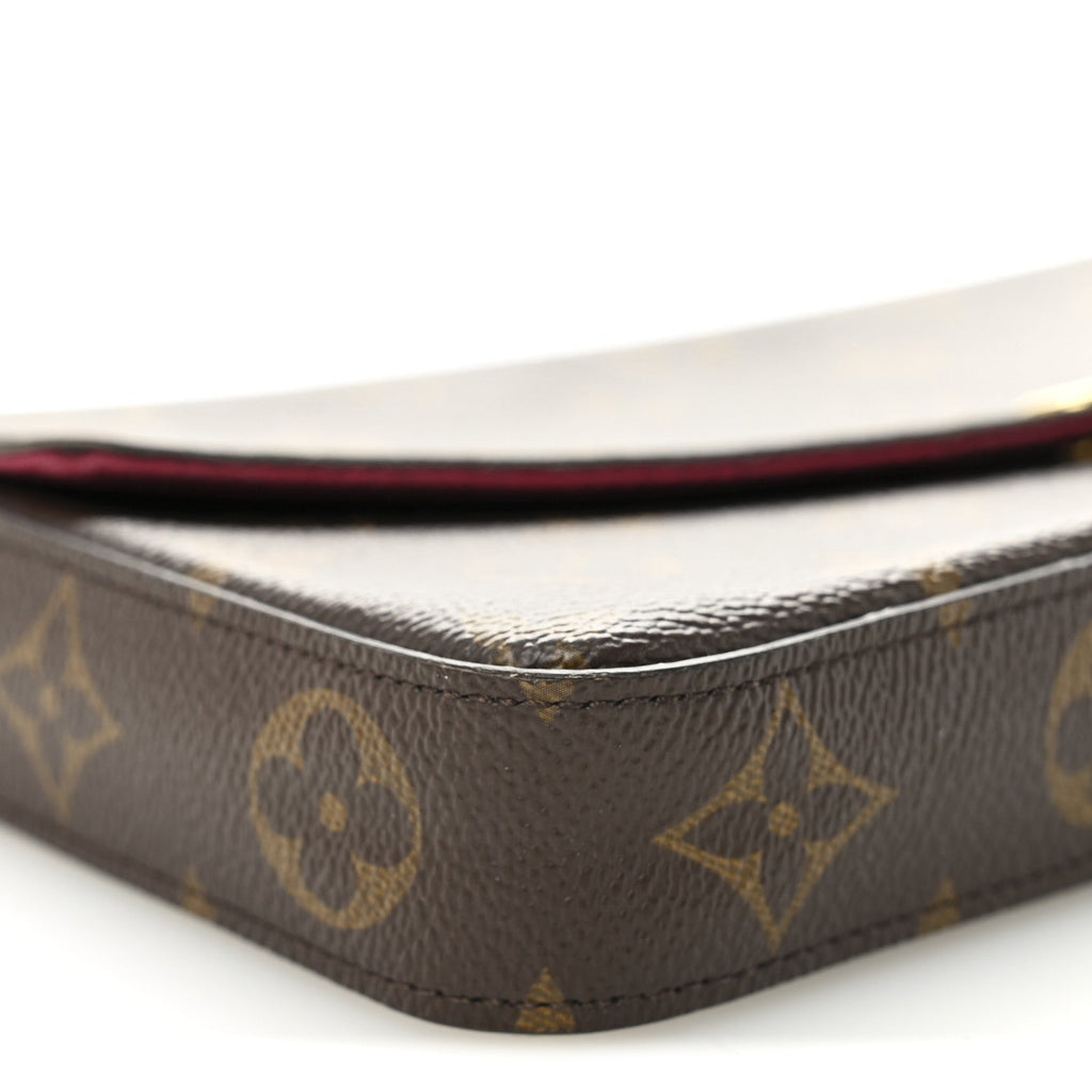Louis Vuitton Monogram Pochette Felicie Chain Wallet Fuchsia