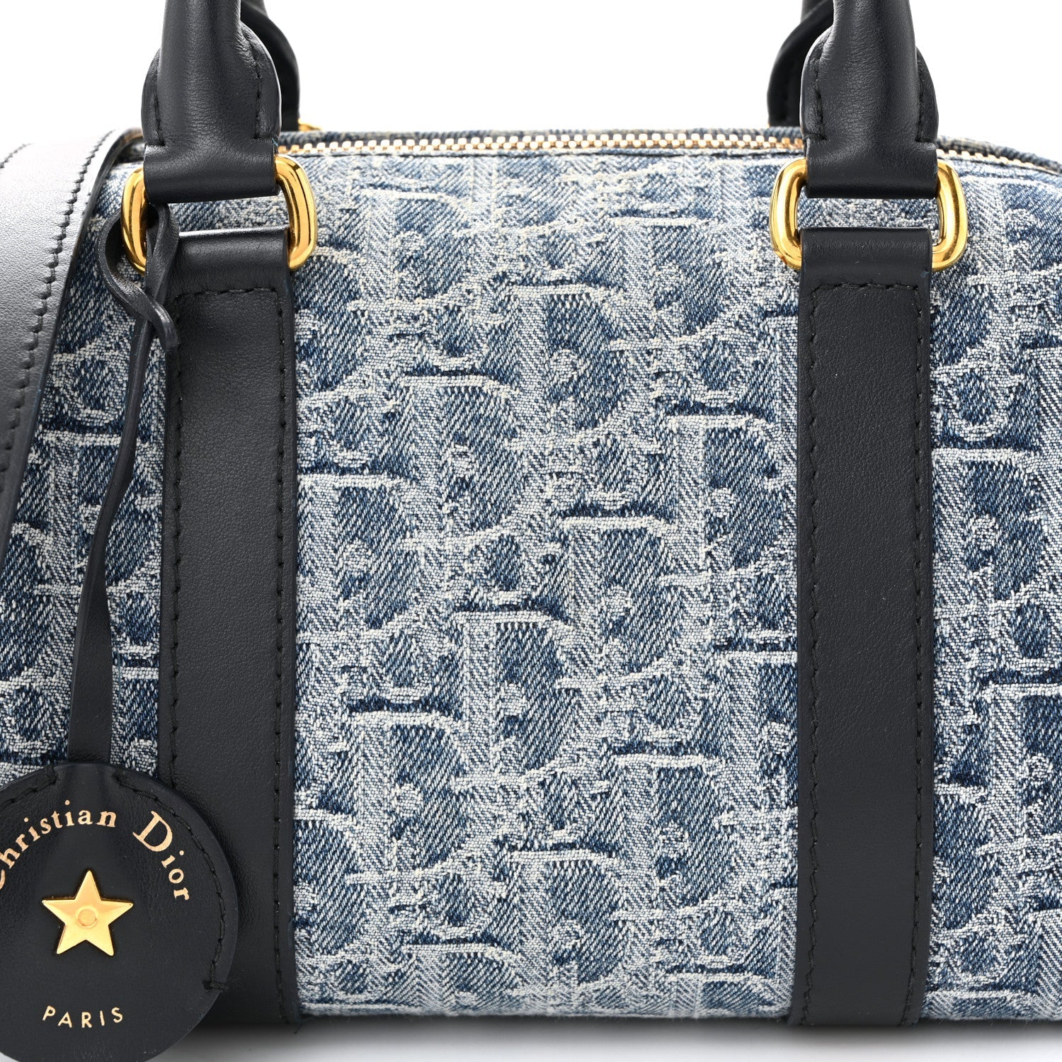 Christian Dior Denim Oblique Groove 20 Bag Blue