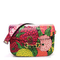 Gucci X KEN SCOTT Textured Calfskin Pomponica Print Horsebit 1955 Shoulder Bag Multicolor Fuxia Pompom