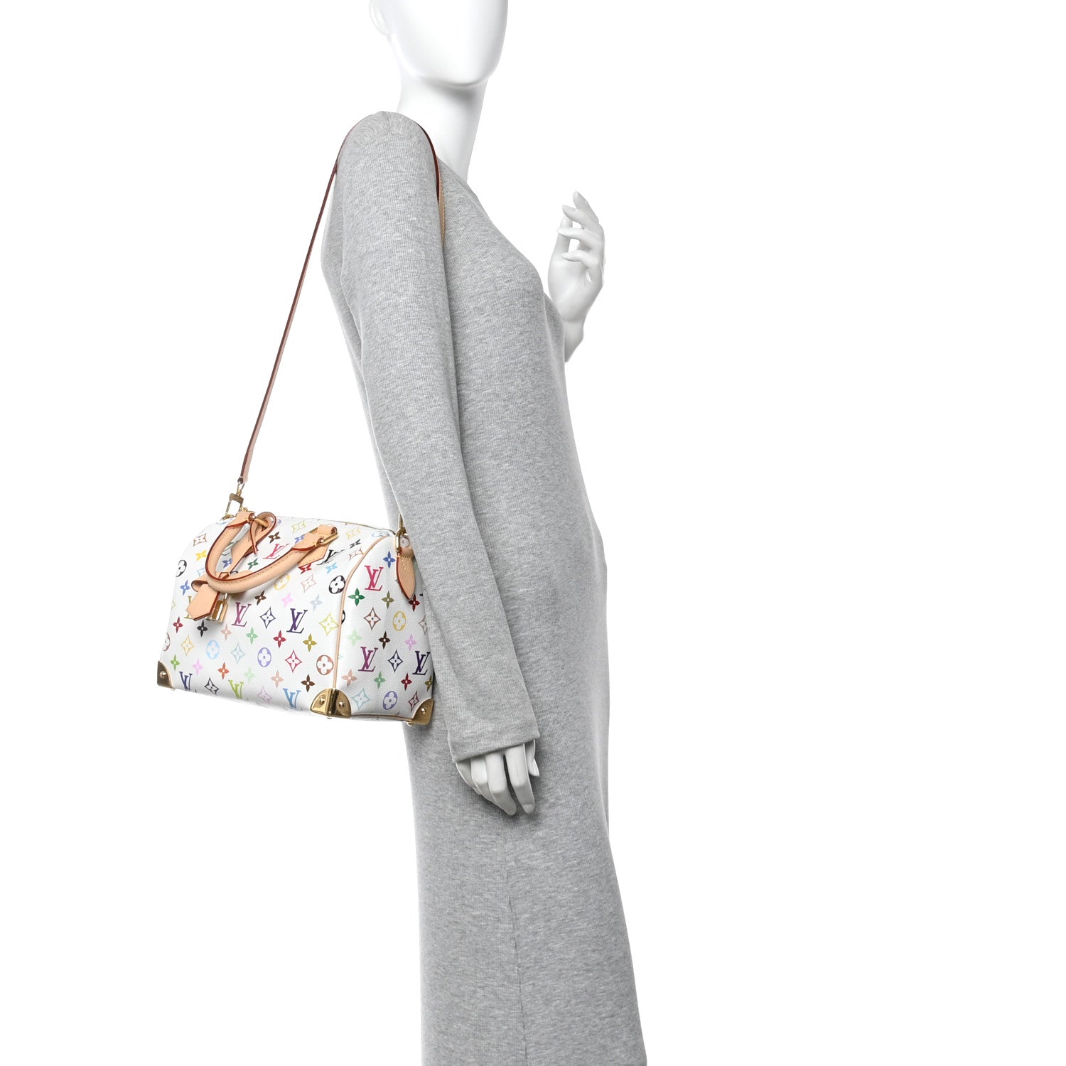 Louis Vuitton LV X TM Monogram Multicolor Speedy Bandouliere 25 White