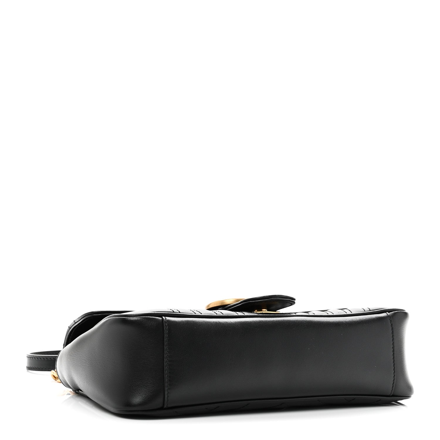 Gucci Calfskin Matelasse Small GG Marmont Shoulder Bag Black