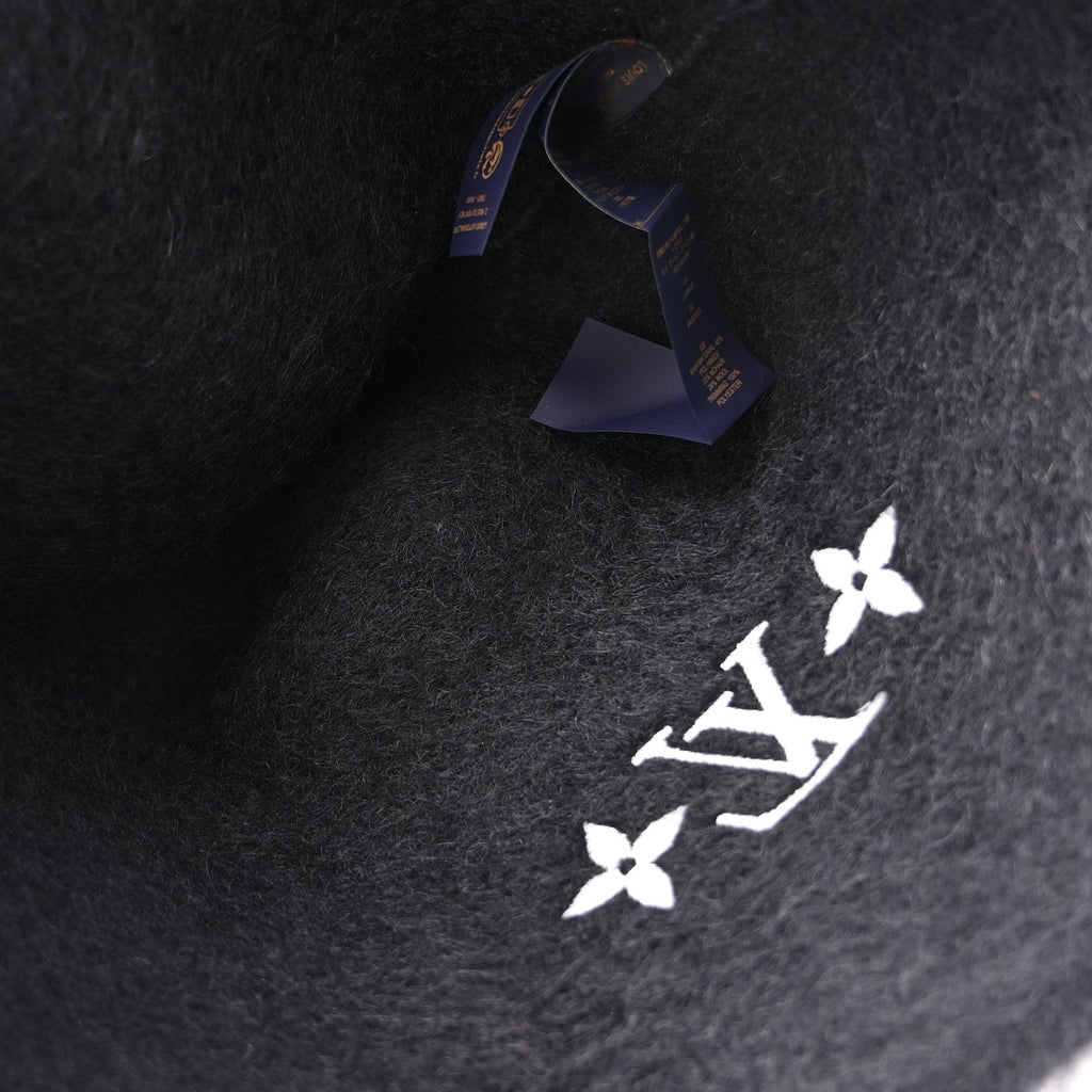 Louis Vuitton Mohair Wool LV Fluffy Hat Black