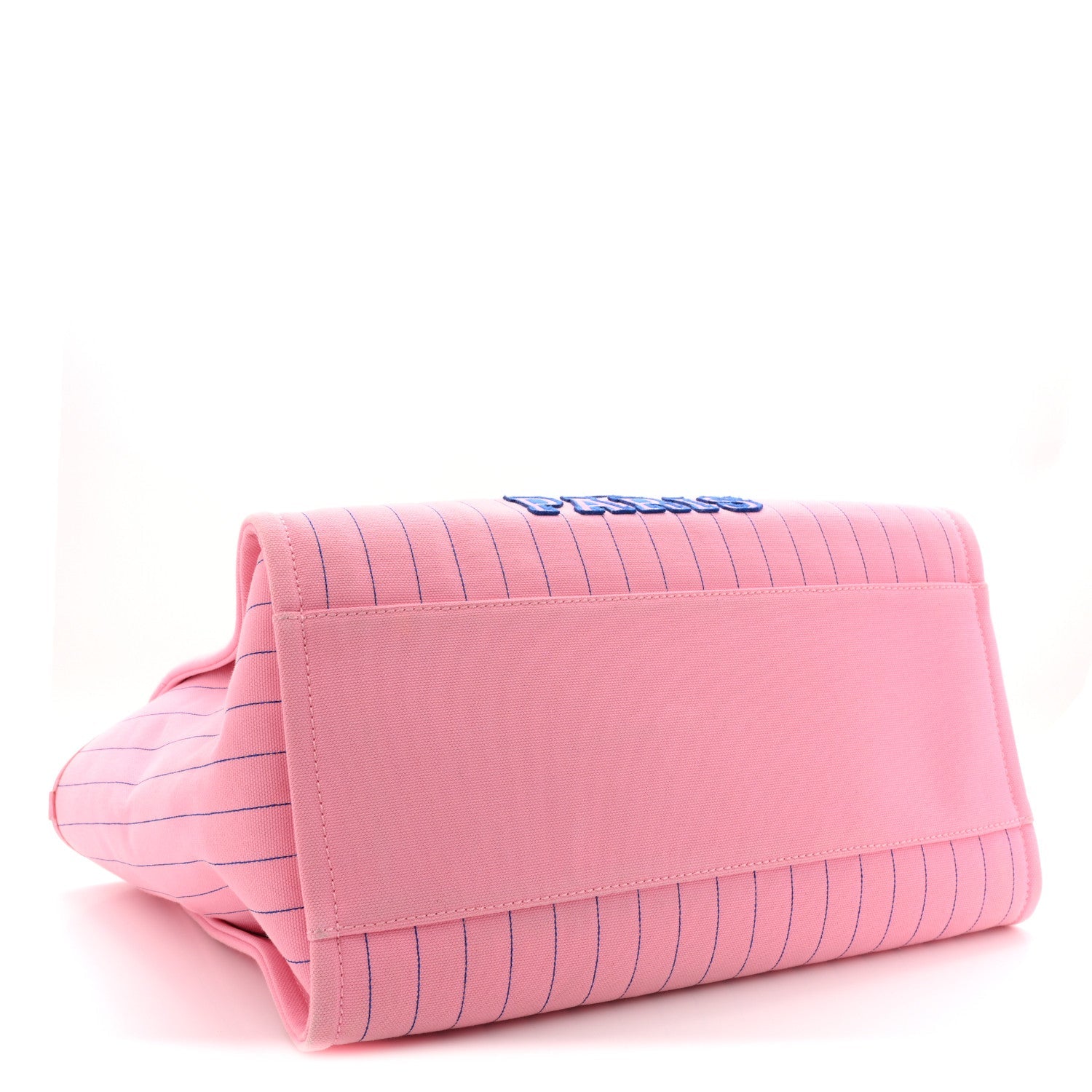 Chanel Canvas Calfskin Striped Large Deauville Tote Pink Blue