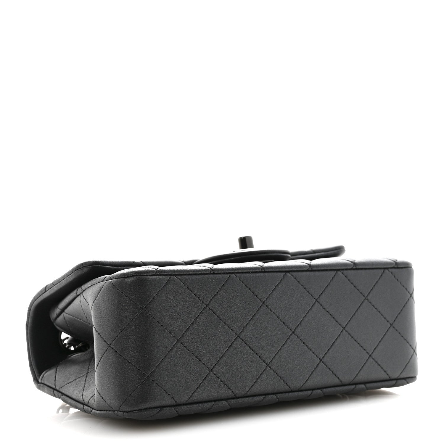 Chanel Pearly Lambskin Quilted Mini Rectangular Flap So Black