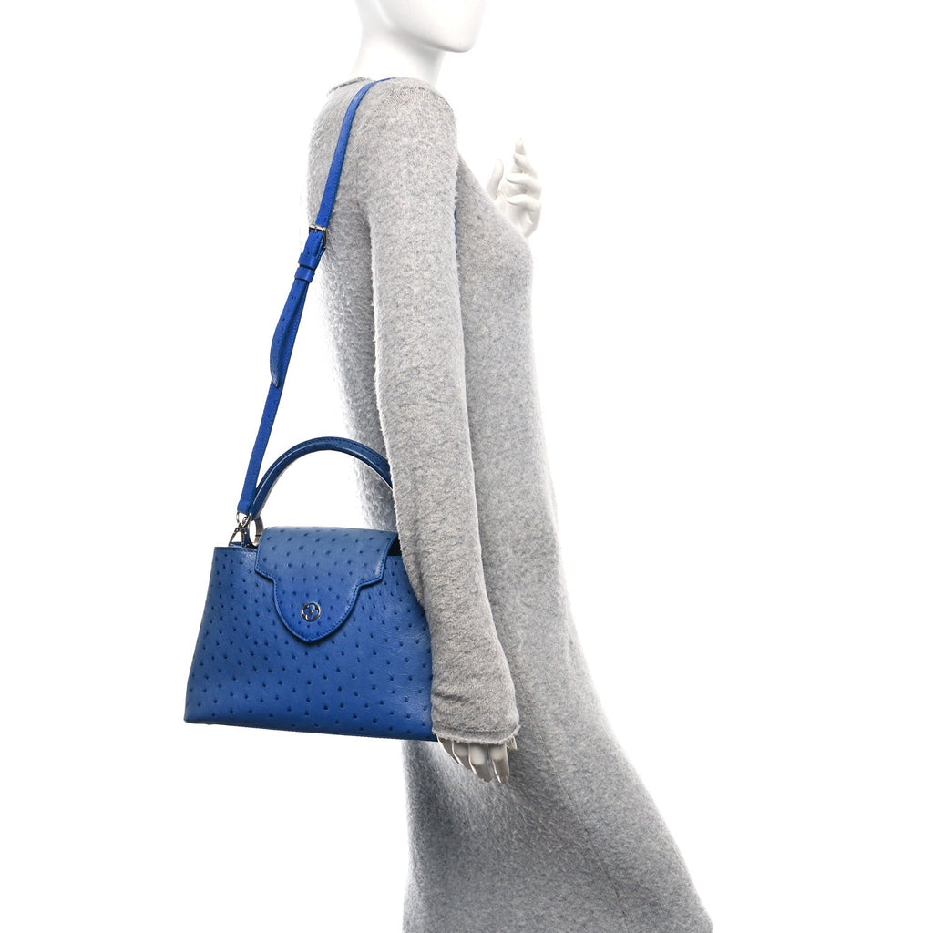 Louis Vuitton Ostrich Capucines MM Saphir