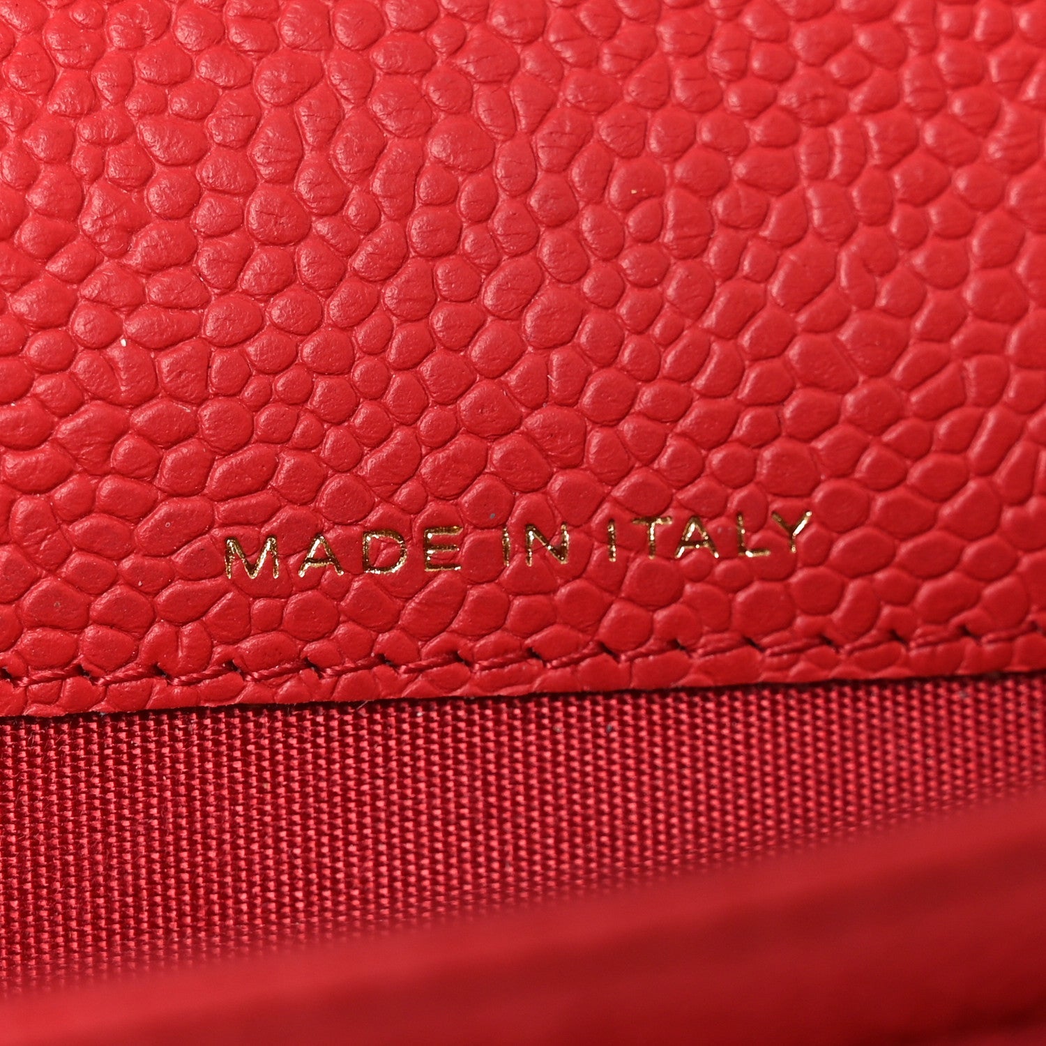 Caviar Quilted Boy Flap Card Holder Wallet Red