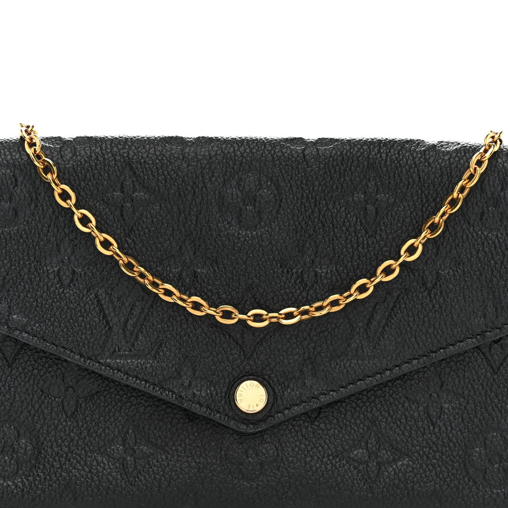 Louis Vuitton Empreinte Pochette Felicie Chain Wallet Black