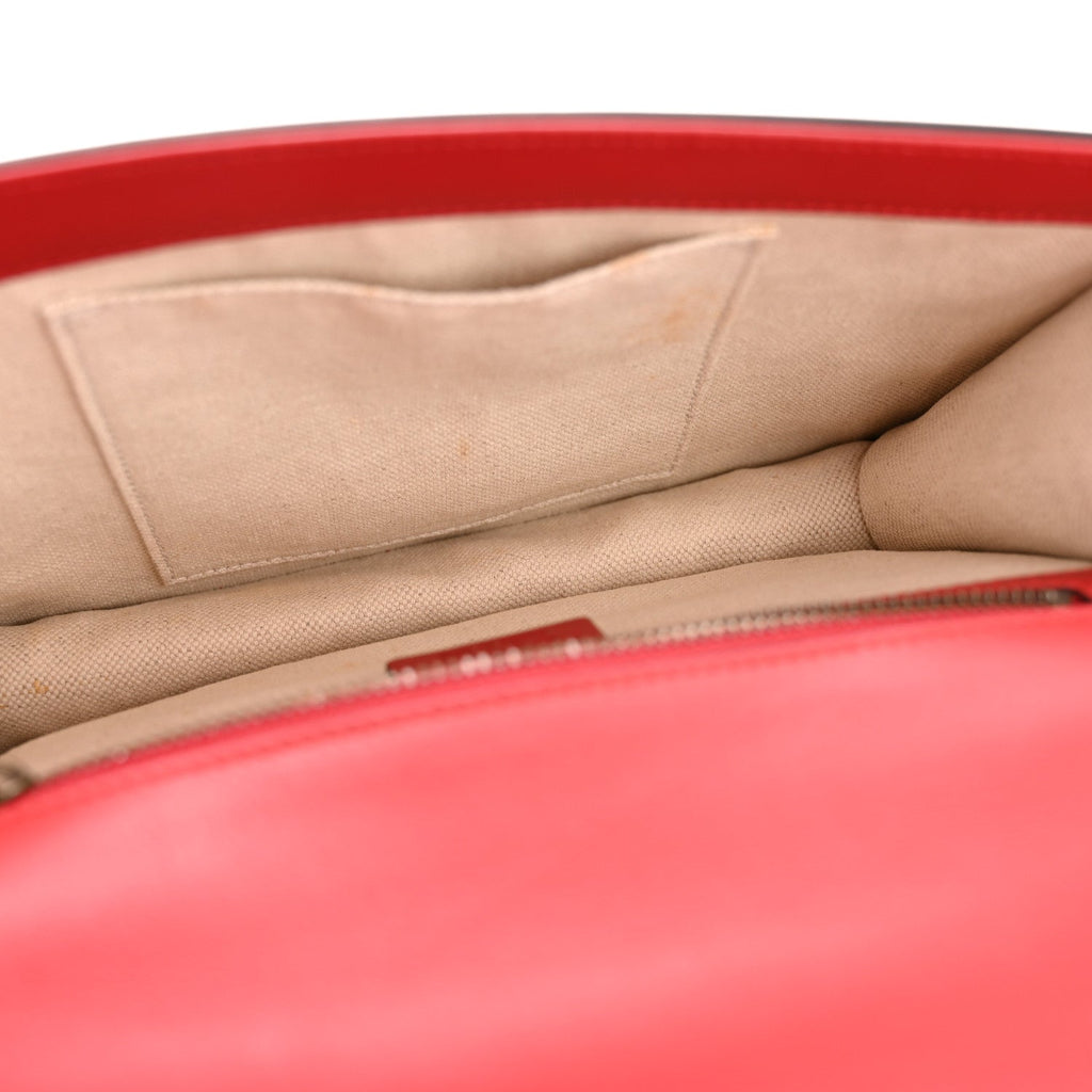 Gucci Calfskin Web Medium Peony Chain Shoulder Bag Red