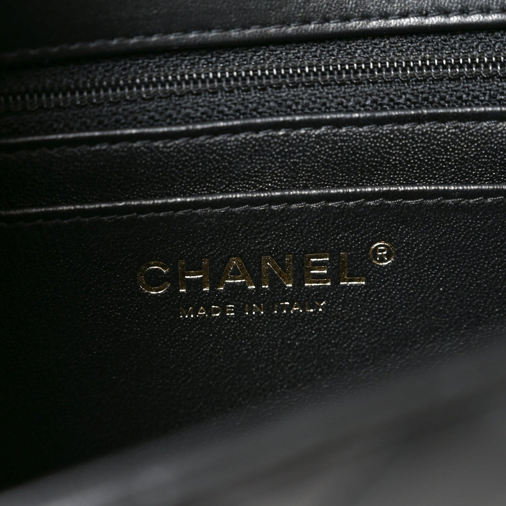 Chanel Lambskin Quilted Mini Rectangular Flap Black
