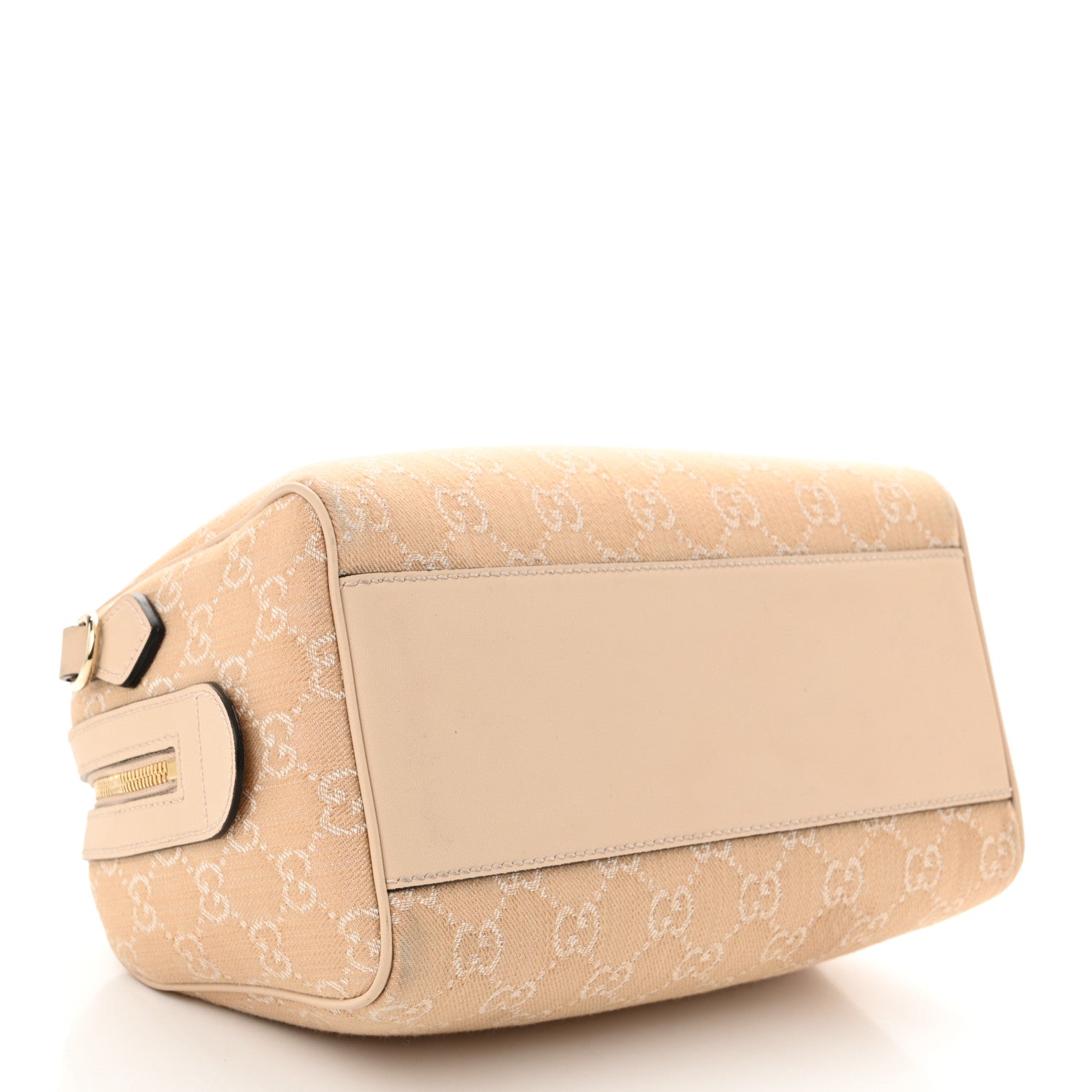 Gucci Summer Denim Calfskin GG Monogram Small Ophidia Top Handle Bag Souffle Rose