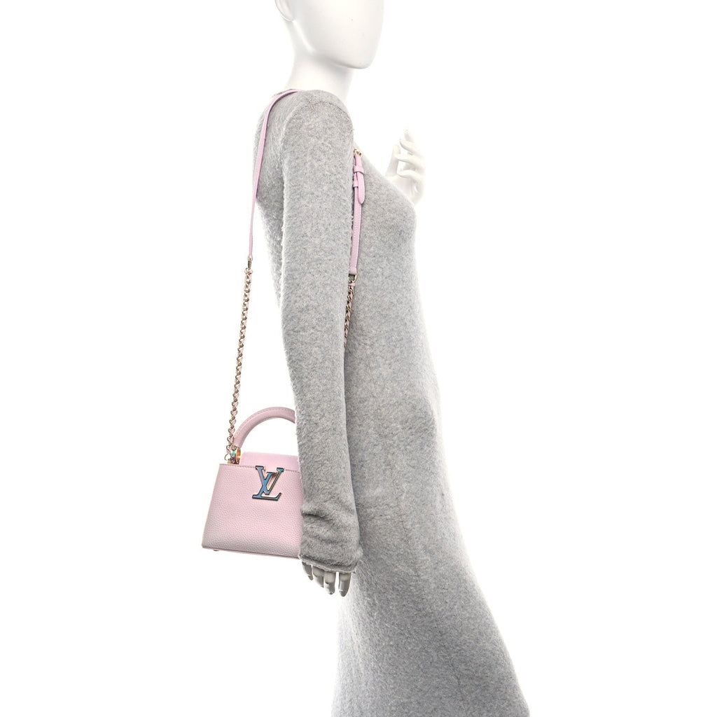 Louis Vuitton Taurillon LV Ski Capucines Mini Pearly Lilac