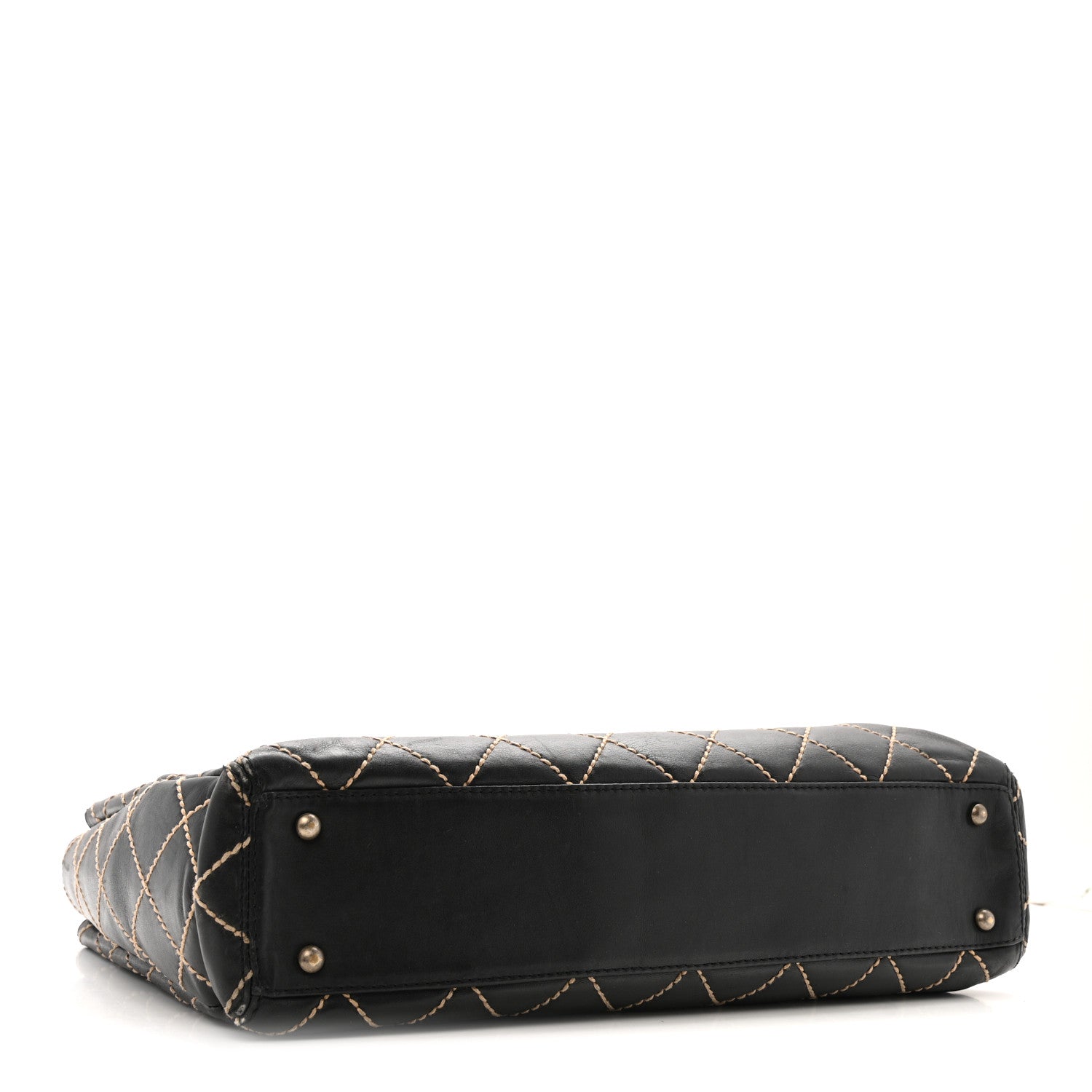 Chanel Calfskin Wild Stitch Large Tote Black