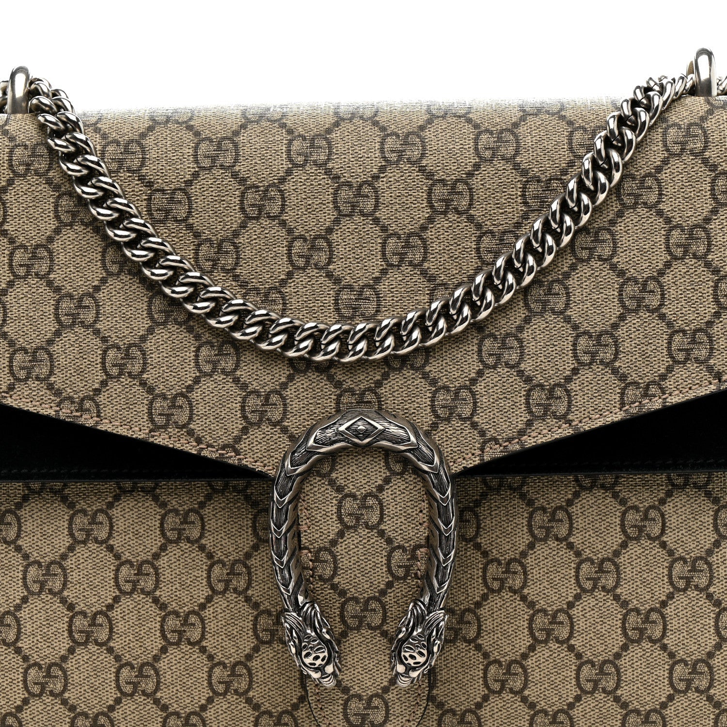 Gucci GG Supreme Monogram Medium Dionysus Shoulder Bag Black