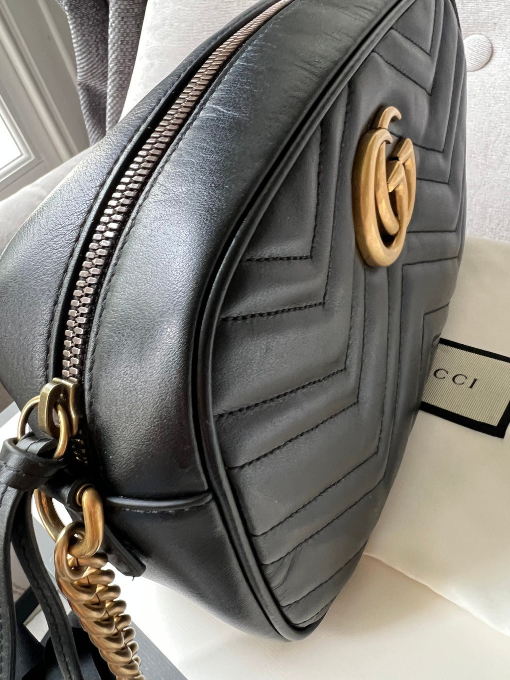 Gucci GG Black Marmont Small Shoulder Bag