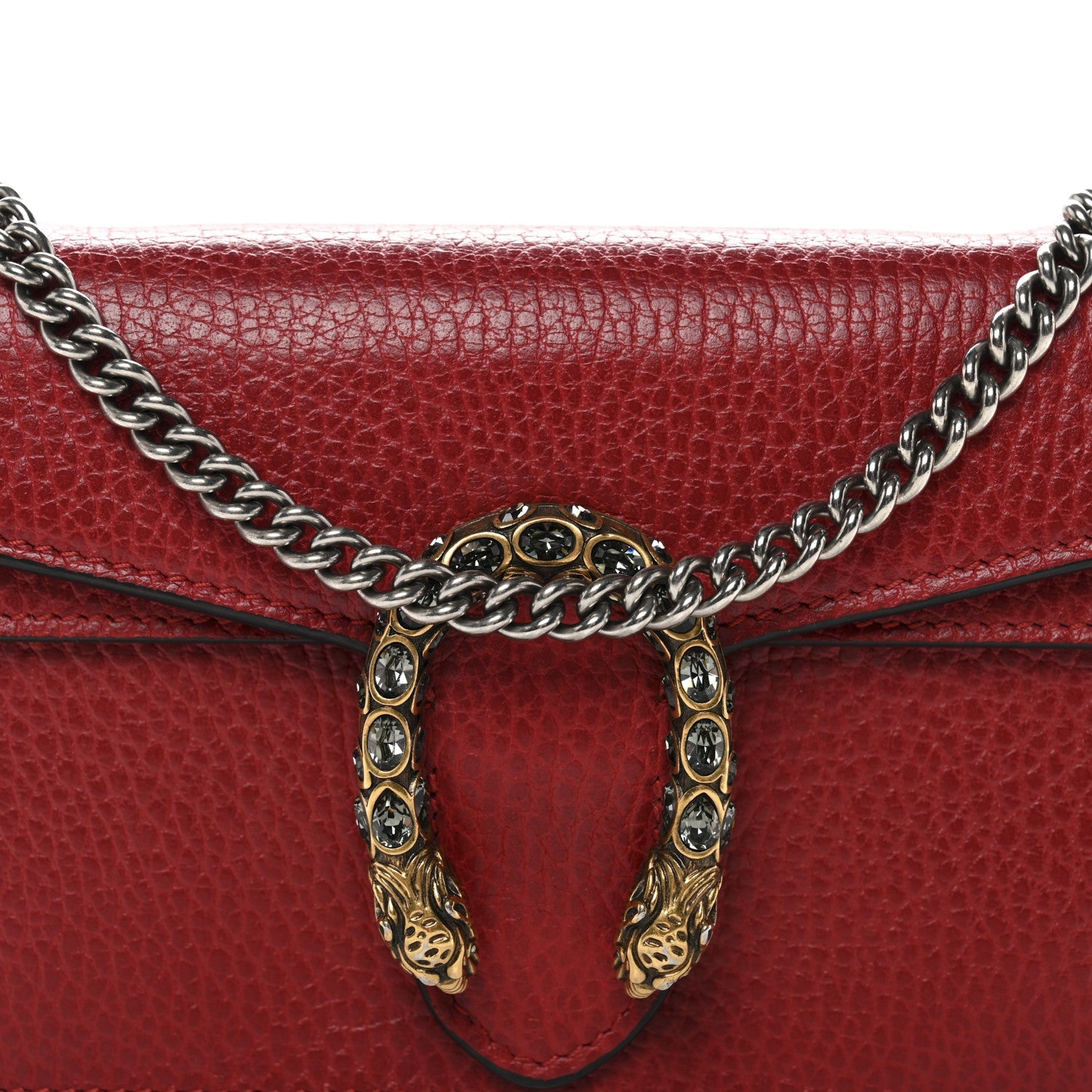 Gucci Calfskin Super Mini Dionysus Shoulder Bag Hibiscus Red