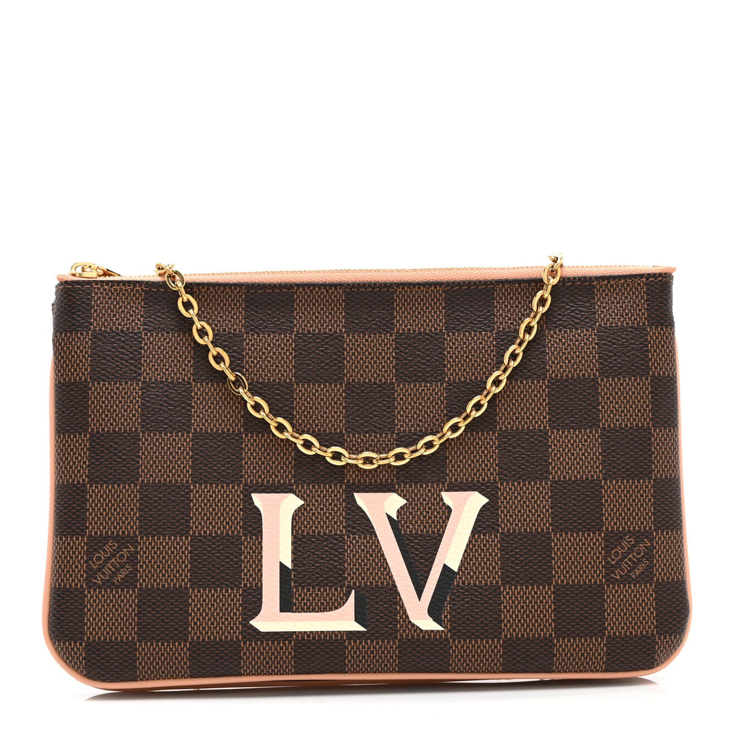 Louis Vuitton Damier Ebene Double Zip Pochette