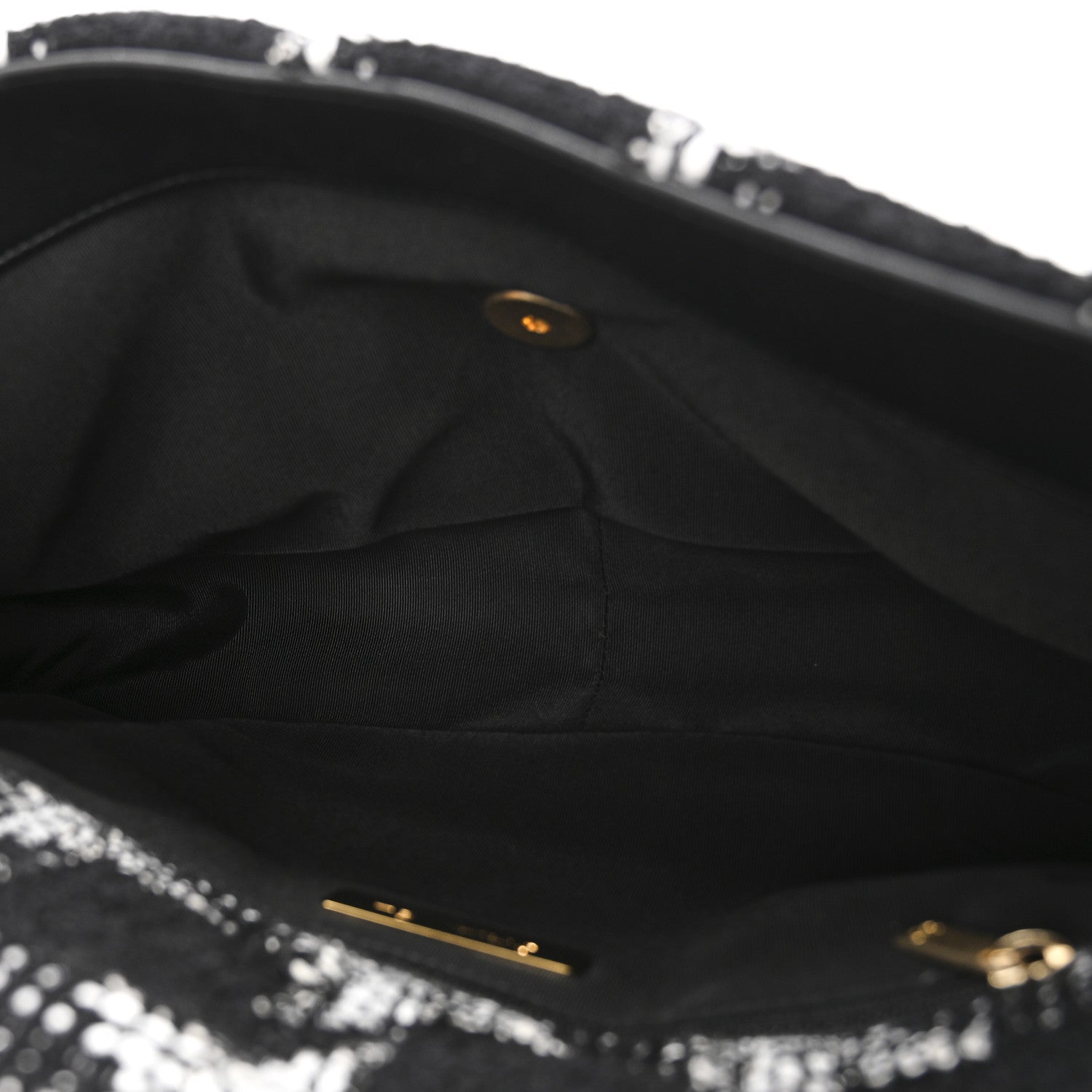 Chanel Tweed Quilted Large Chanel 19 Flap Black White