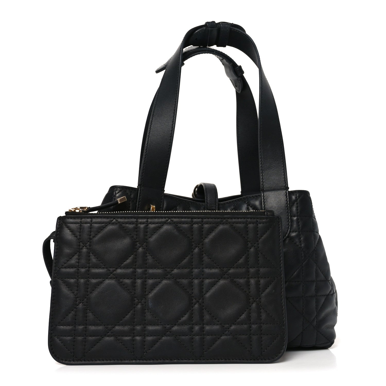 Christian Dior Calfskin Macrocannage Small Toujours Black