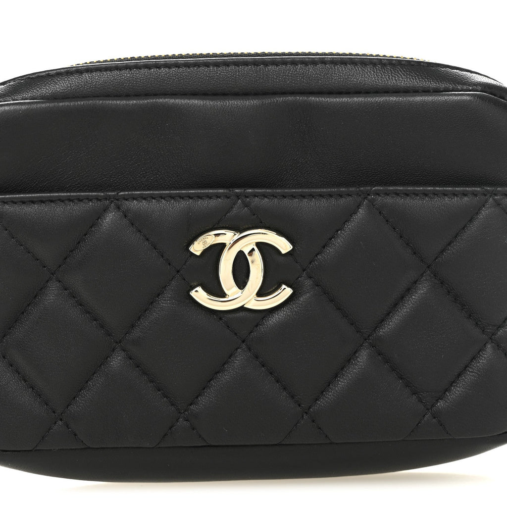 Chanel Lambskin Quilted Waist Bag Black