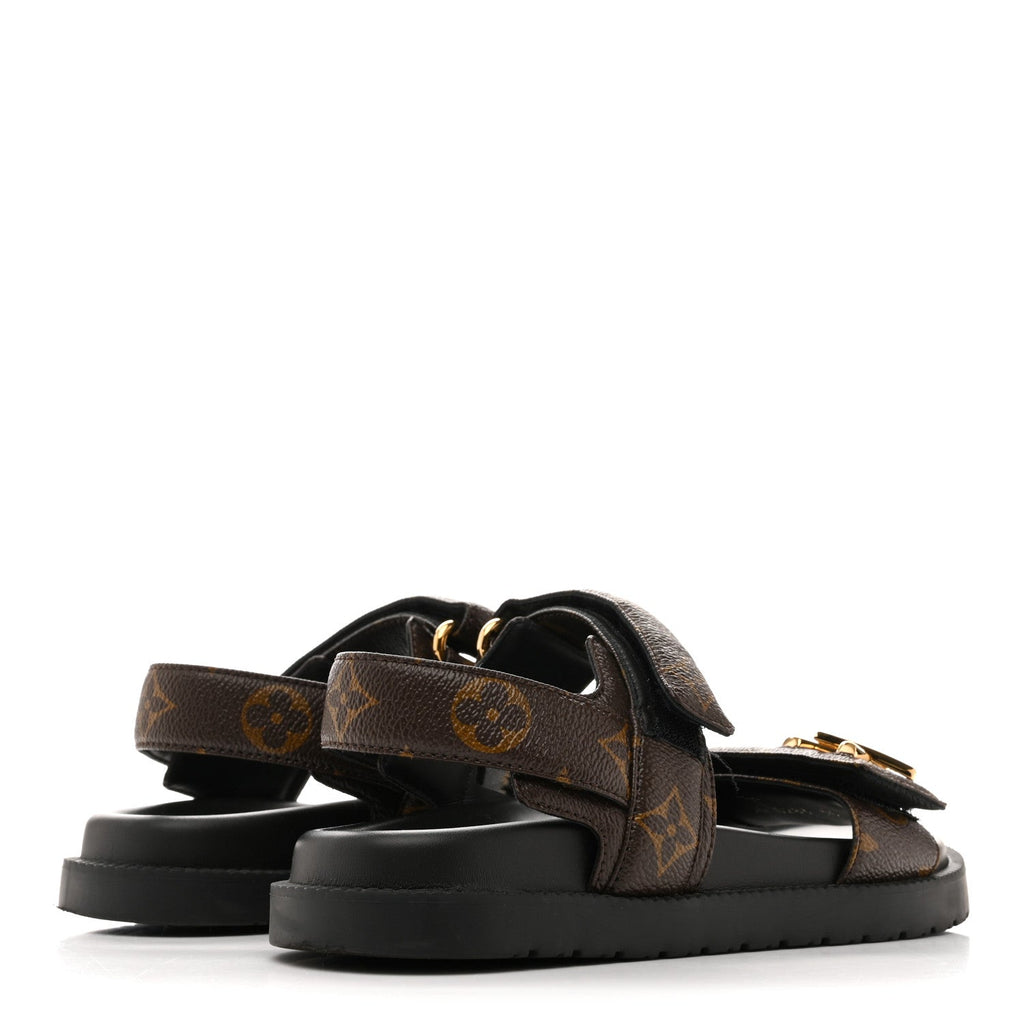 Louis Vuitton Monogram LV Sunset Comfort Flat Sandals 35 Cacao Brown