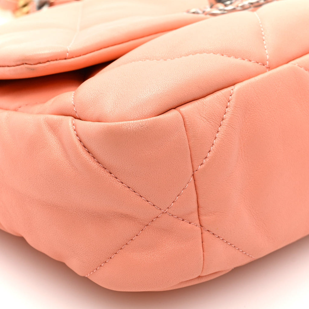 Chanel Lambskin Quilted Medium Chanel 19 Flap Light Orange