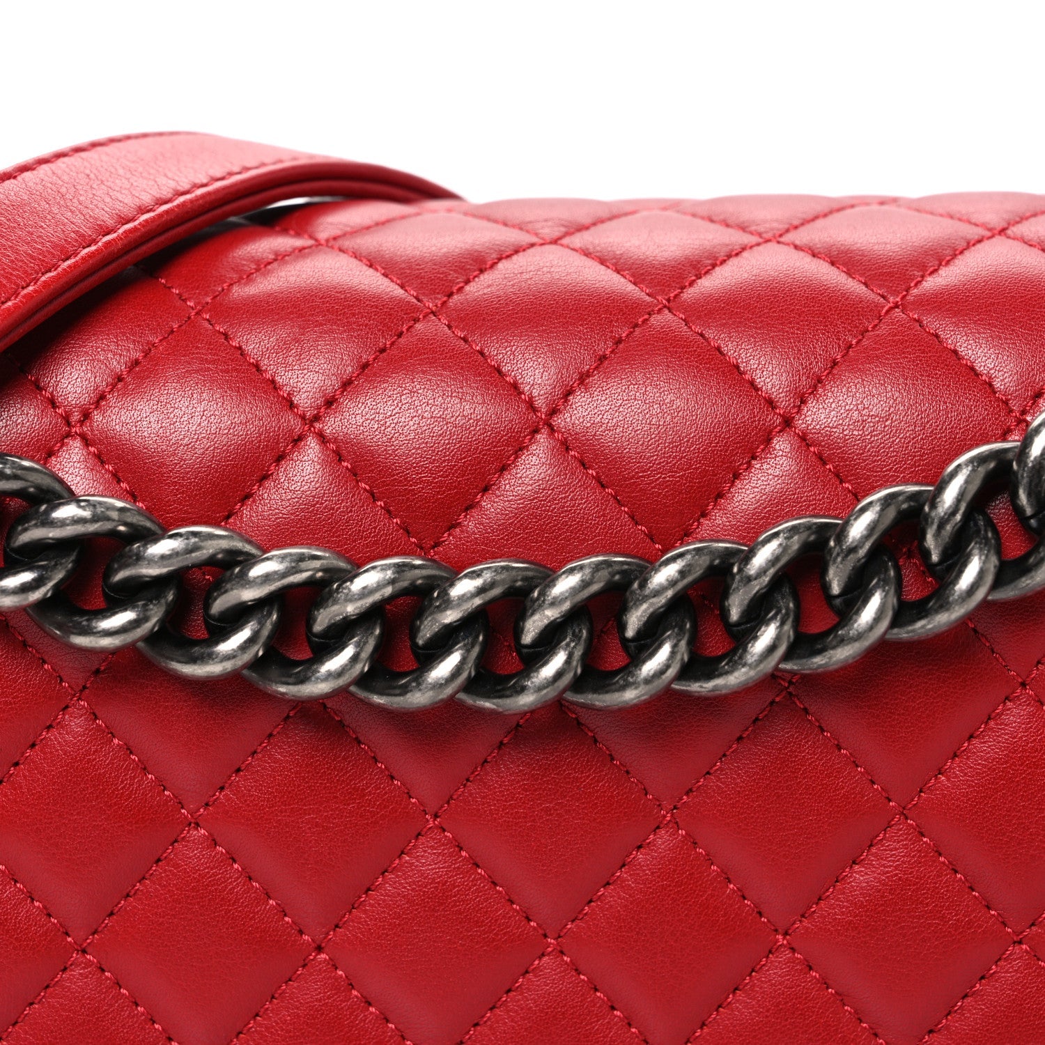 Chanel Lambskin Quilted New Medium Boy Flap Red