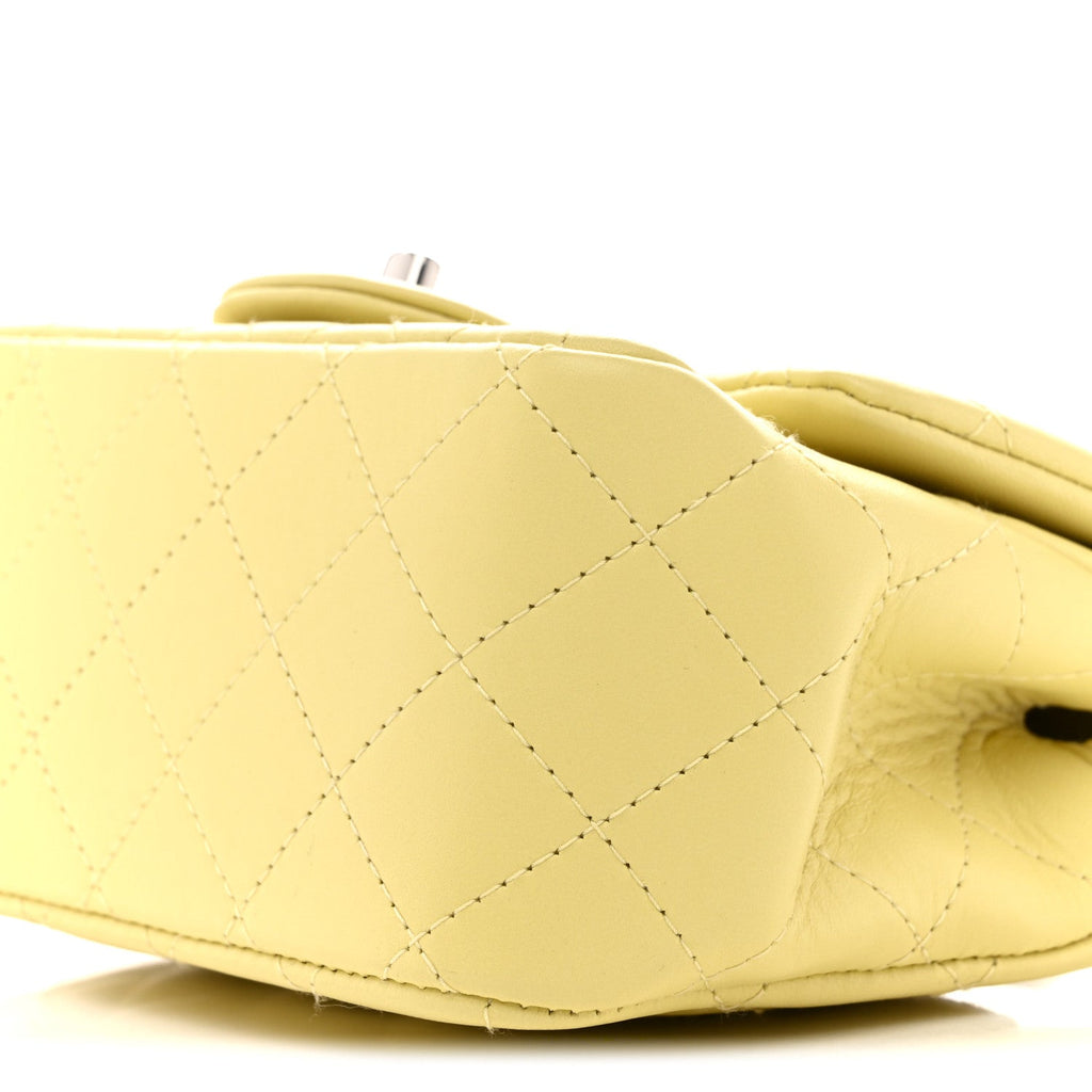 Chanel Lambskin Quilted Mini Square Flap Yellow