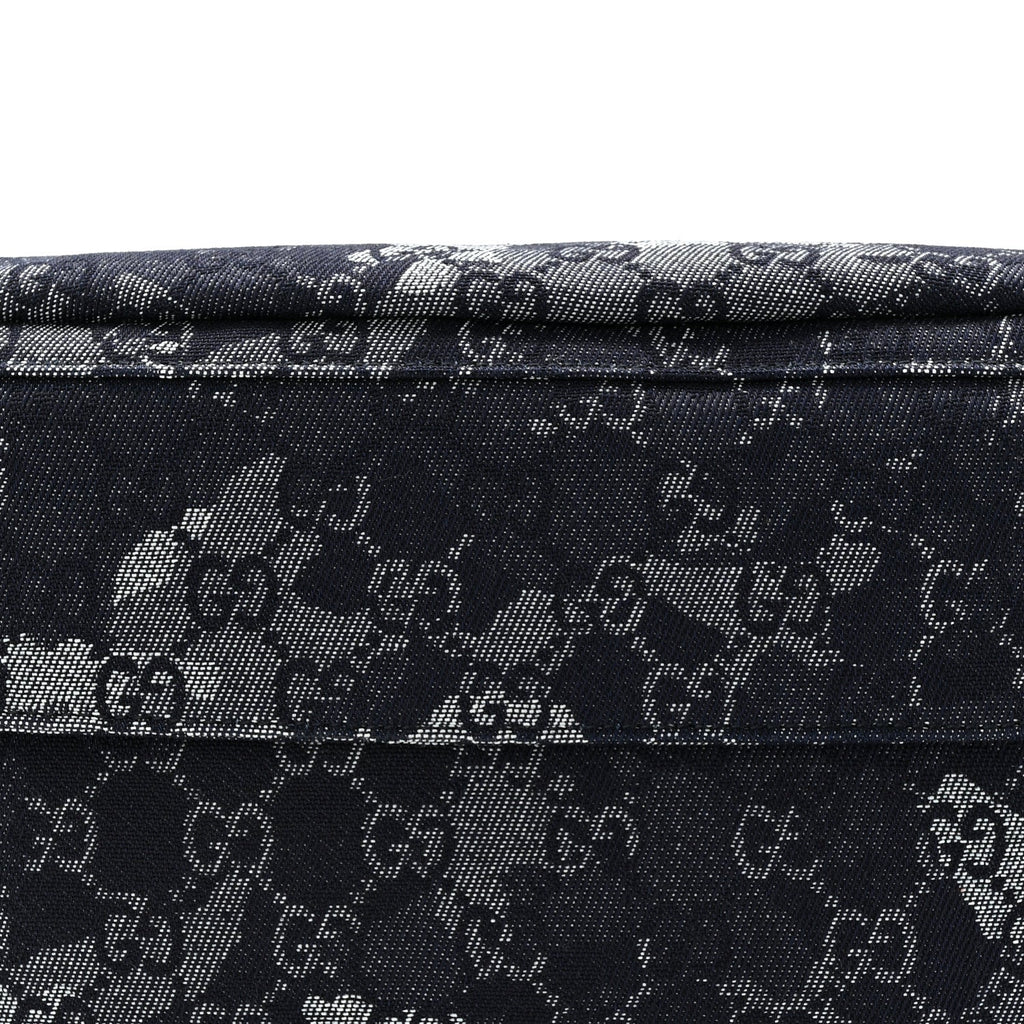 Gucci Denim Monogram Web Belt Bag Blue Multicolor