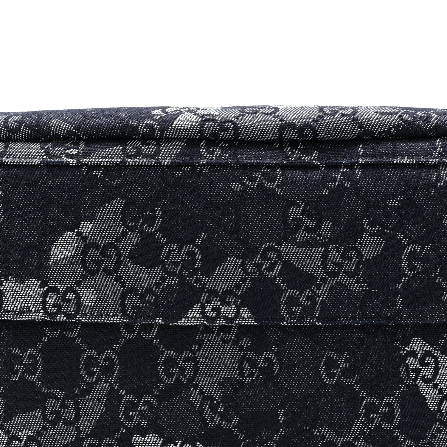 Gucci Denim Monogram Web Belt Bag Blue Multicolor