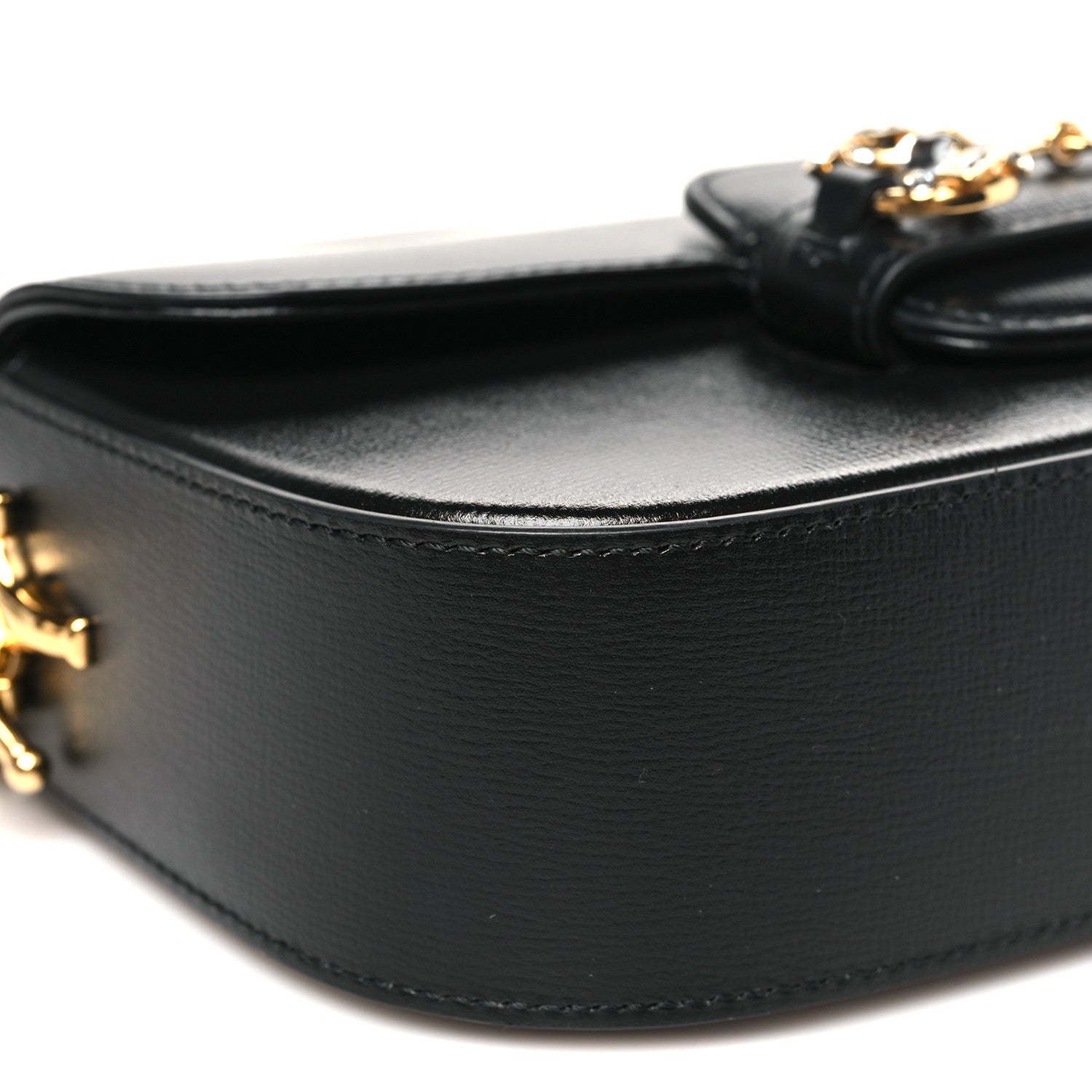 Gucci Azalea Calfskin Crystal Small Horsebit 1955 Bag Black
