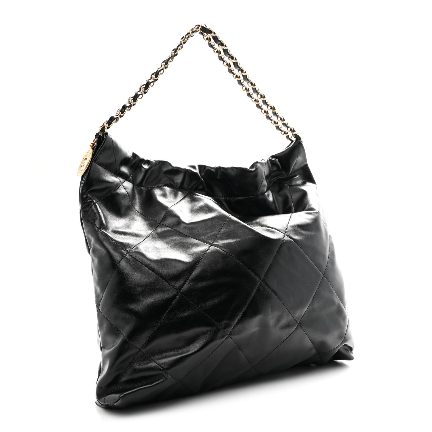 Chanel Shiny Calfskin Quilted Chanel 22 Black