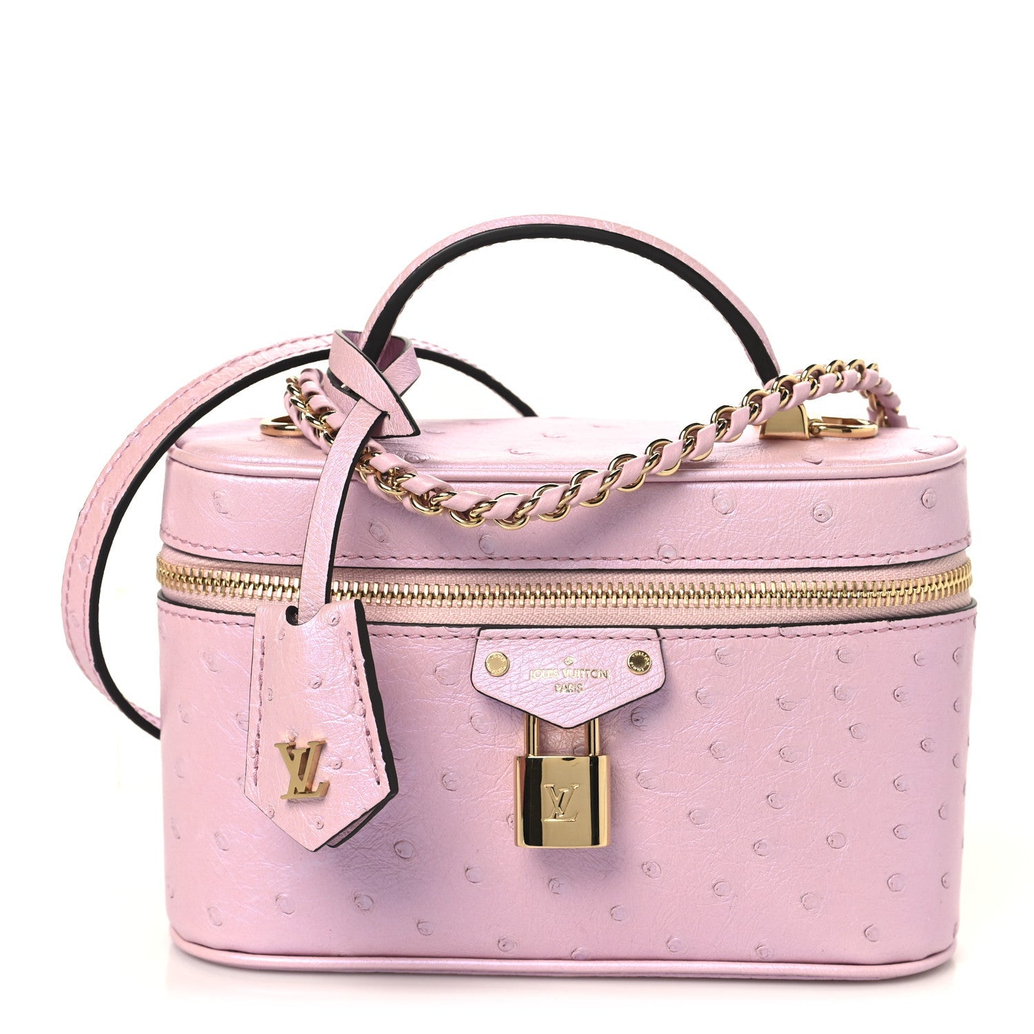 Louis Vuitton Ostrich Vanity Chain Pouch Pink