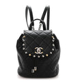Chanel Lambskin Quilted Metallic Bubble Backpack Black