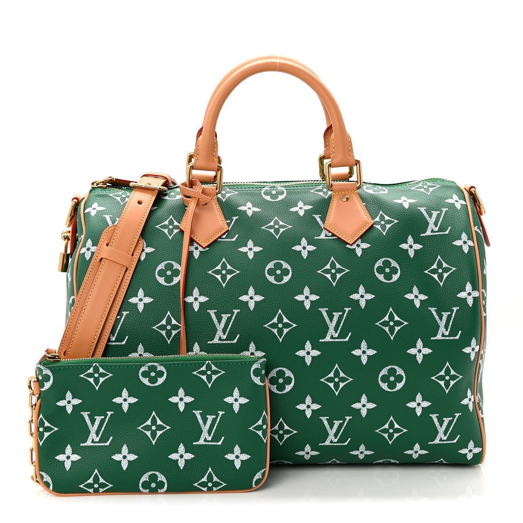 Louis Vuitton Calfskin Monogram Speedy P9 Bandouliere 40 Green