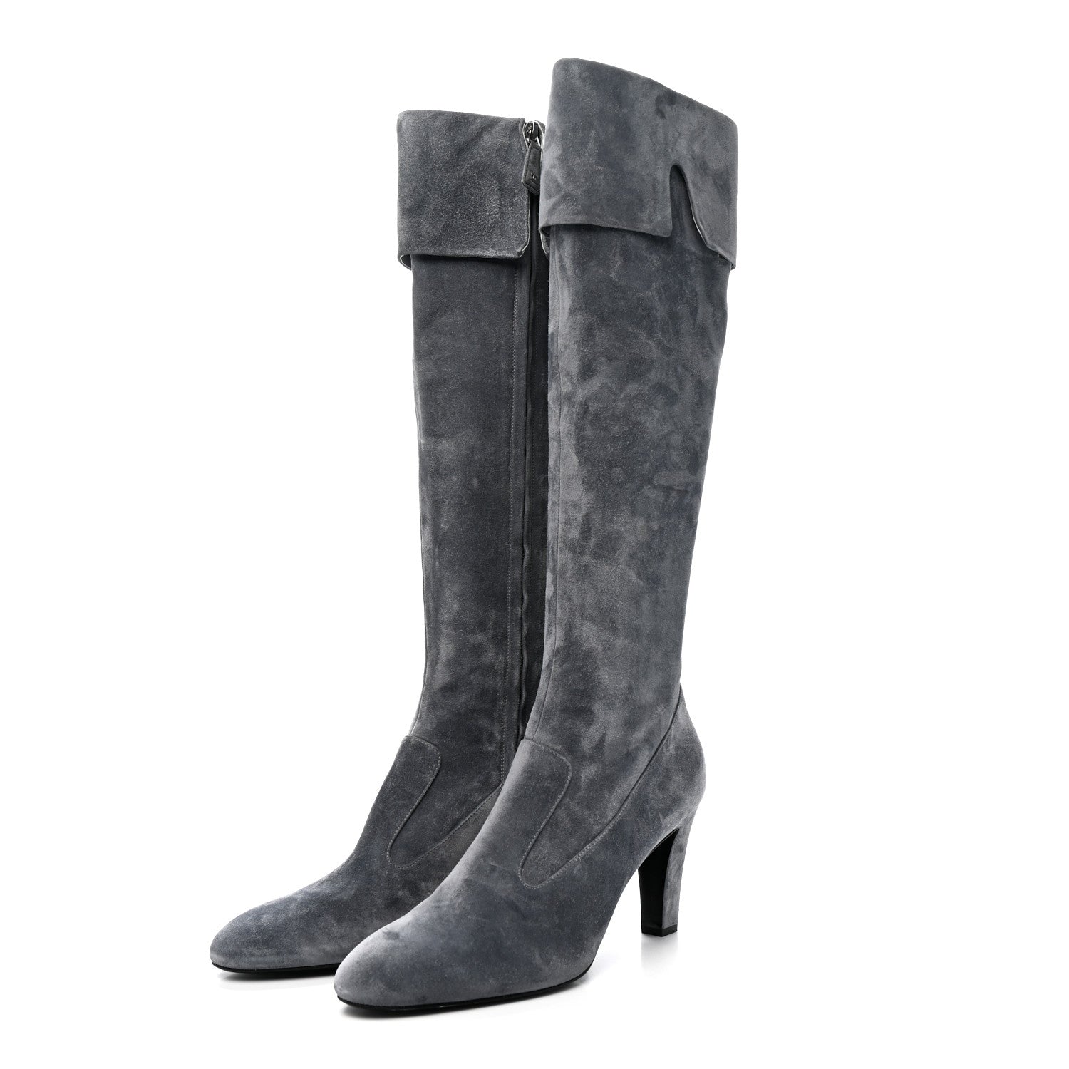 Chanel Suede High Boots 41 Grey