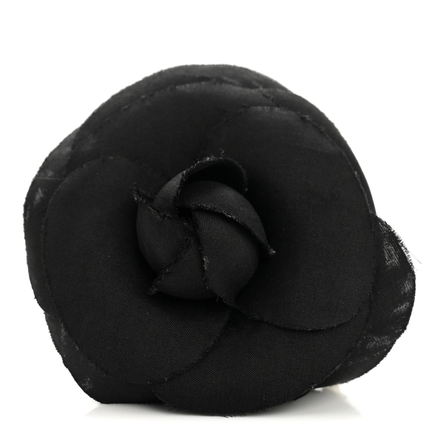 Fabric Camellia Brooch Black