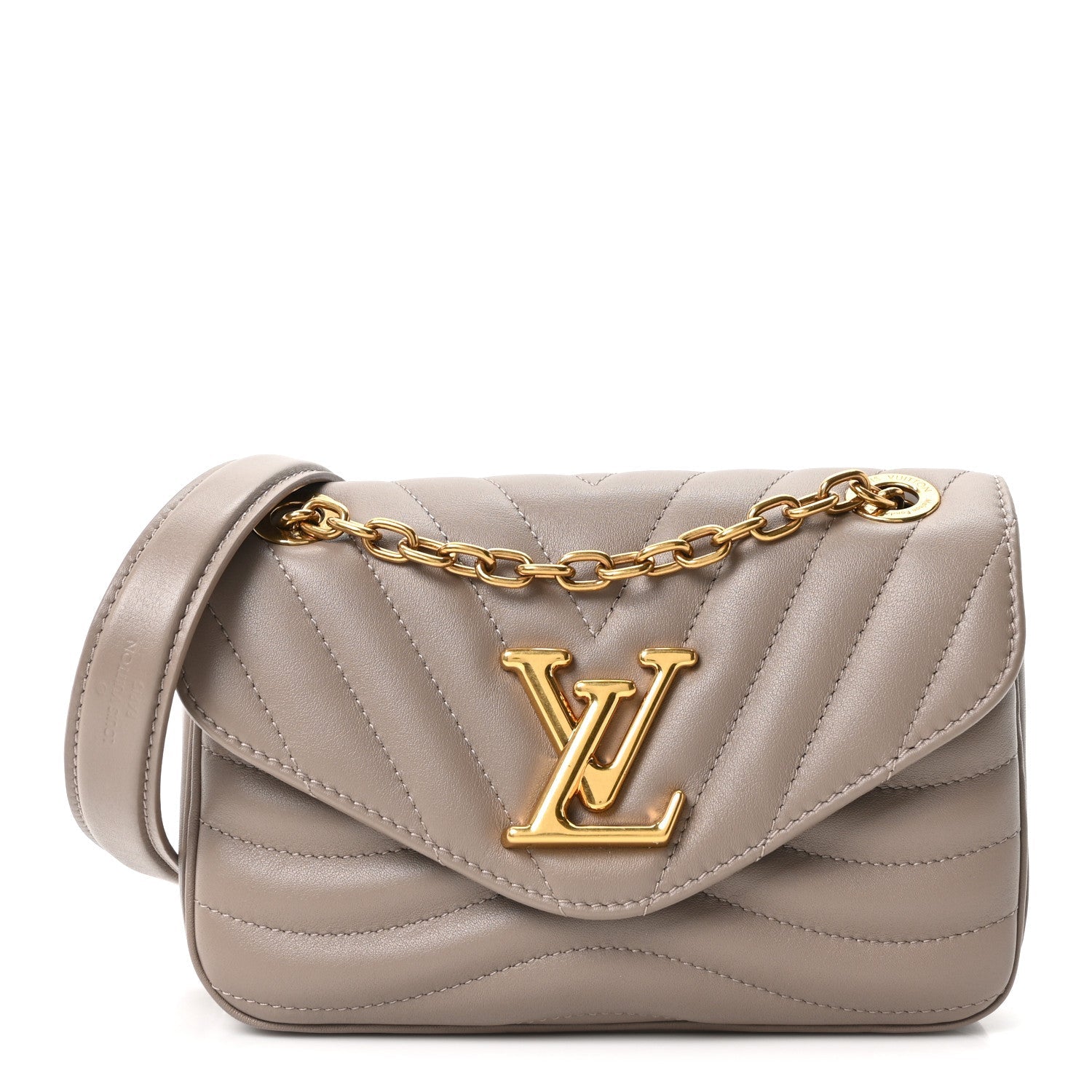 Louis Vuitton Calfskin LV New Wave Chain Bag Taupe