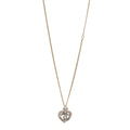 Crystal Heart CC Pendant Necklace Gold Silver Blue