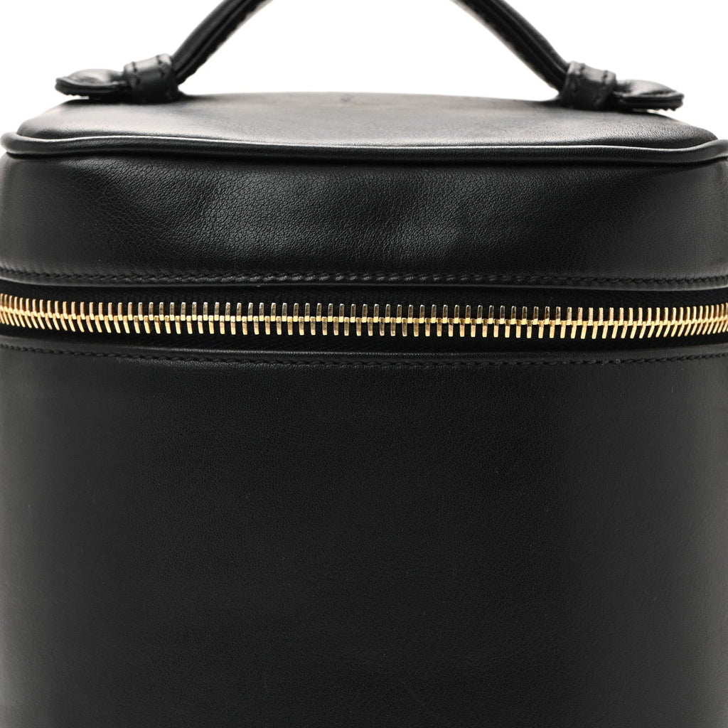 Lambskin Vanity Cosmetic Bag Black