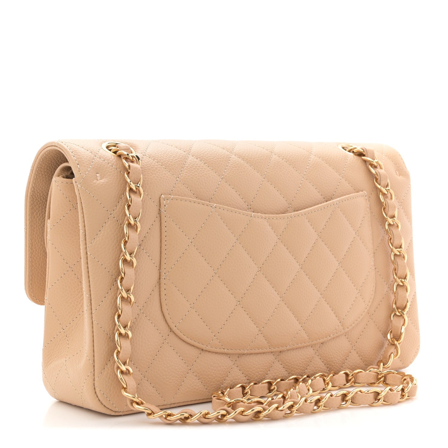 Chanel Caviar Quilted Medium Double Flap Beige