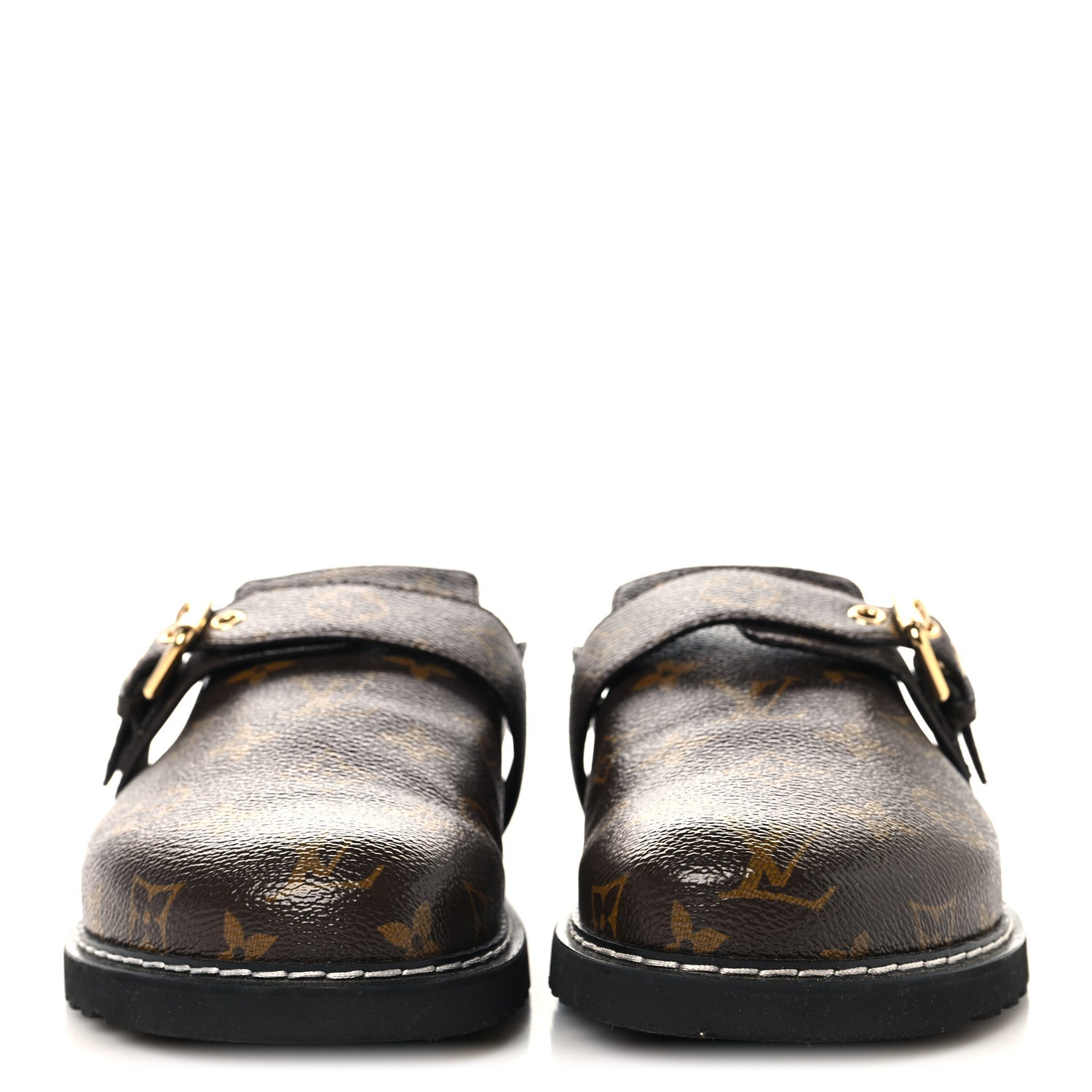 Louis Vuitton Patent Monogram Womens Cosy Flat Comfort Clog Mules 39 Brown