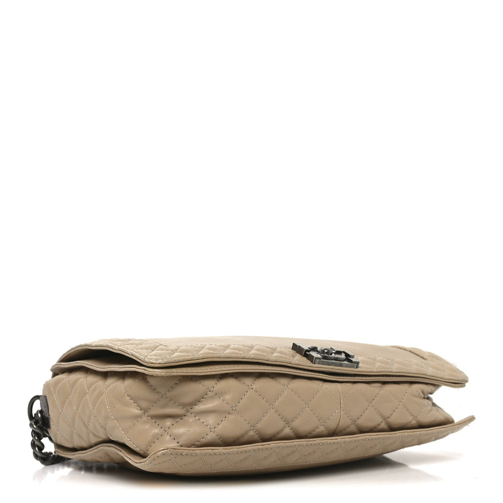 Chanel Calfskin Large Boy Reverso Flap  Beige
