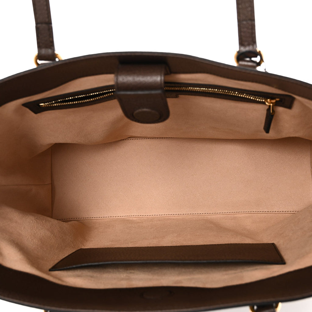 Gucci GG Supreme Monogram Medium Ophidia Shopping Tote Brown