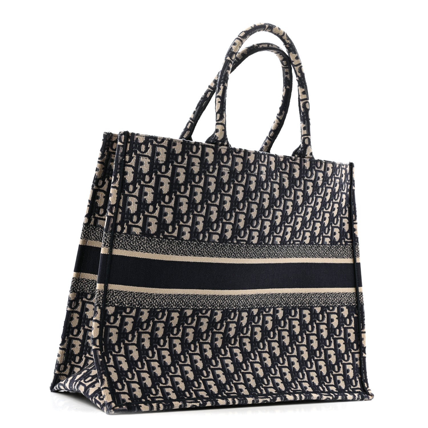 Christian Dior Oblique Large Book Tote Blue Multicolor