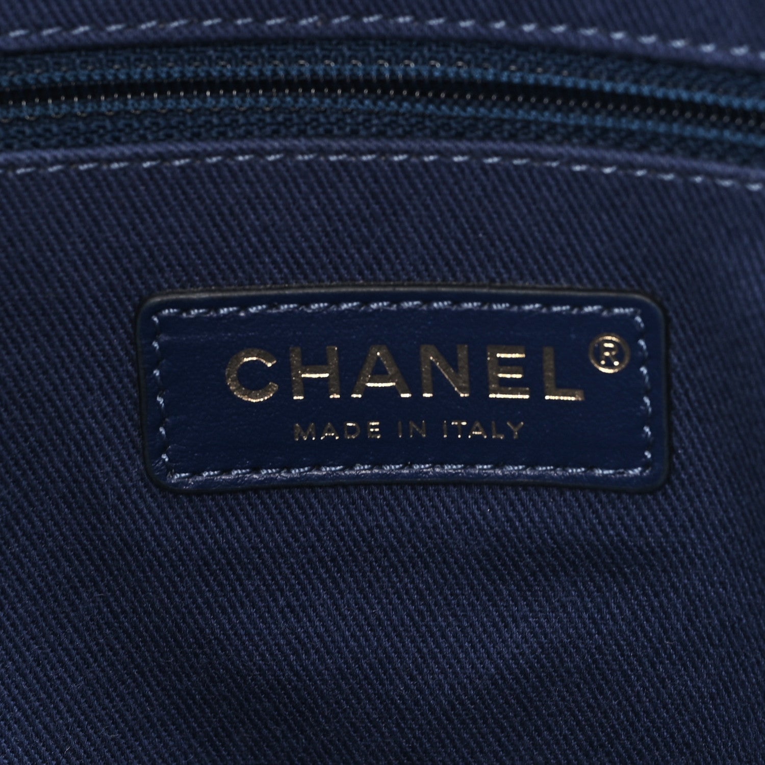 Chanel Mixed Fibers Striped Small Deauville Tote Navy Blue