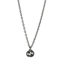 Gucci Sterling Silver Textured Interlocking G Pendant Necklace