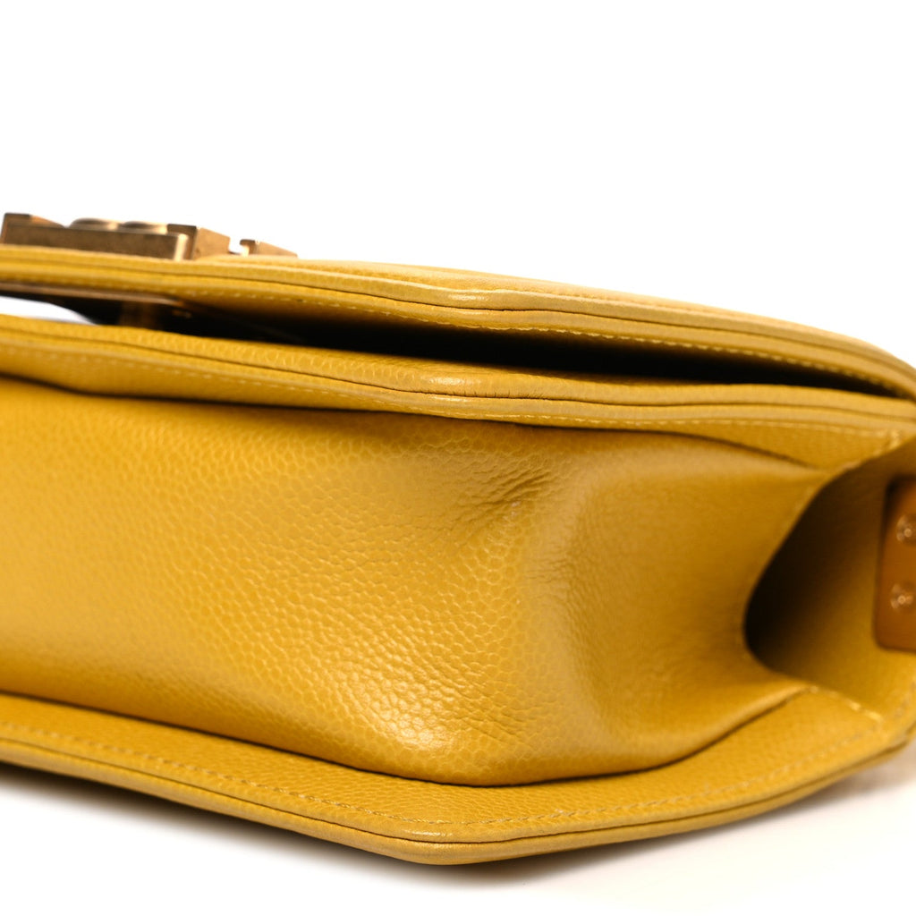 Chanel Caviar Quilted Mini Boy Flap Yellow
