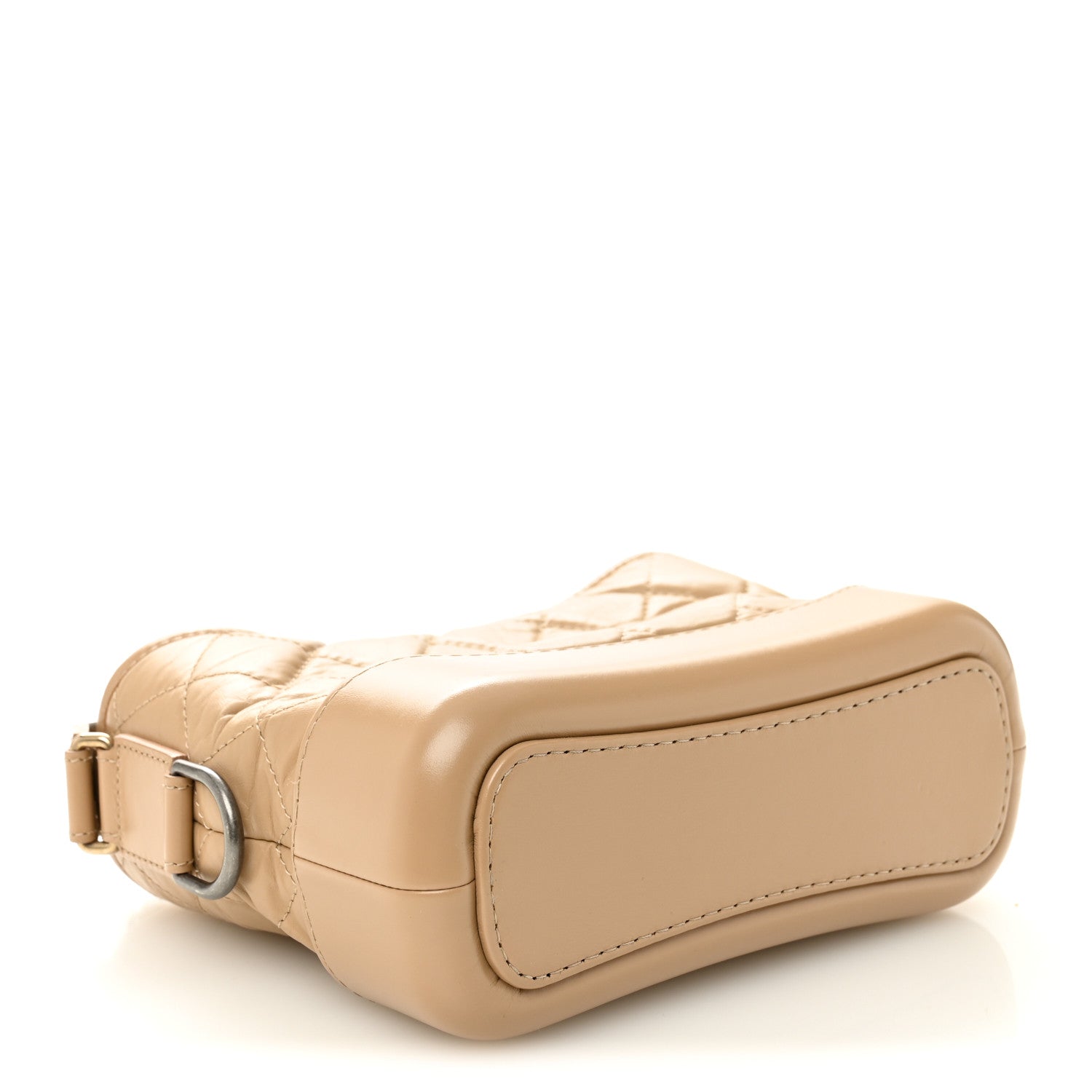 Chanel Aged Calfskin Quilted Small Gabrielle Hobo Beige