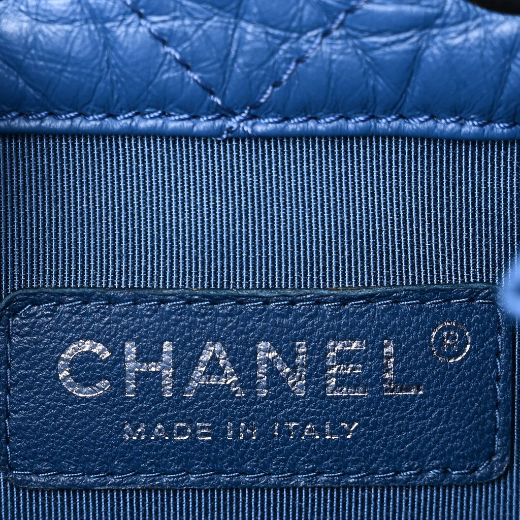 Chanel Aged Calfskin Quilted Small Gabrielle Backpack Blue