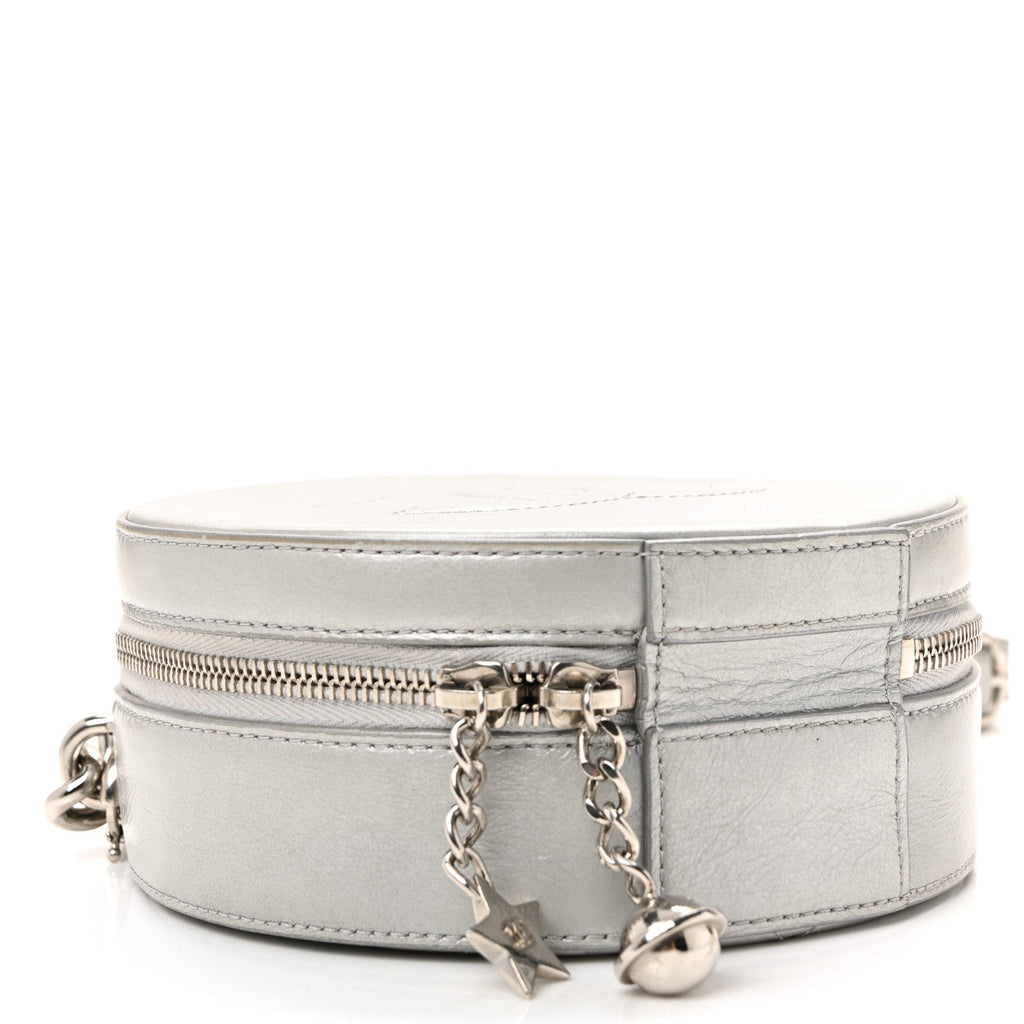Chanel Metallic Glazed Calfskin Round As Earth Evening Bag Silver